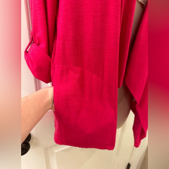 Talbots Cuffed Sleeve Open Front Cardigan Size P Pockets - Picture 5 of 9